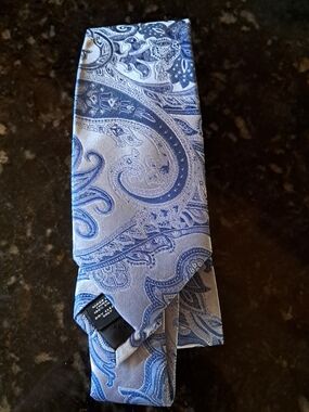 Express Blue Paisley Silk Neck Tie